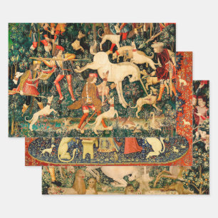 Eenhoorn Tapestries verdedigt Hunt Inpakpapier Vel