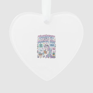 Eenhoorn therapeut met een magische kant cadeau id ornament