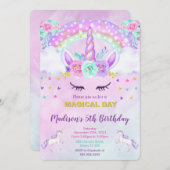 Eenhoorn uitnodiging  (Voorkant / Achterkant)