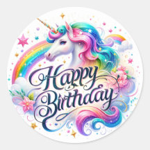Eenhoorn Verjaardag stickers