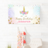 Eenhoorn verjaardagsbanner Magisch Roze en Goud Me Spandoek (Insitu)