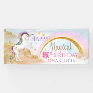 Eenhoorn Verjaardagsfeest Banners