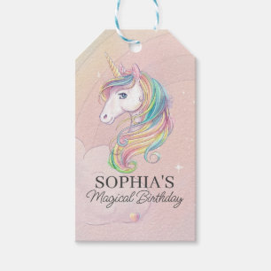 Eenhoorn verjaardagsfeest decor sprookje cadeaulabel