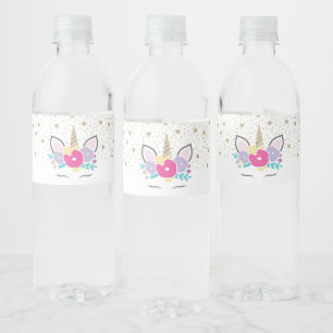 Eenhoorn Verjaardagsfeest Waterfles Labels Etiket