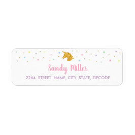 Eenhoorn Verjaardagsfeestadreslabel Etiket