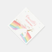 Eenhoorn verjaardagsfeestuitnodiging regenboog mod servet (Hoek)