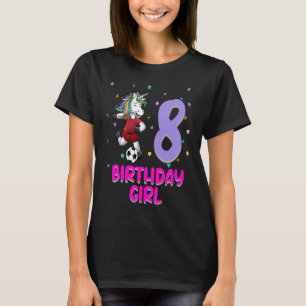 Eenhoorn Voetbal 8e Verjaardag Meisje Liefde 8 Jaa T-shirt