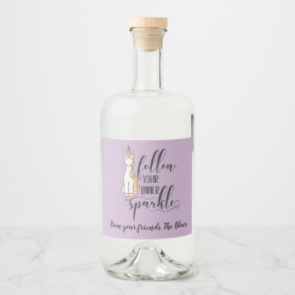 Eenhoorn Volg je innerlijke sparkle (kleur) party Likeurfles Etiket