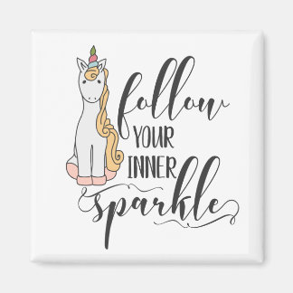 Eenhoorn Volg je innerlijke sparkle (kleur) party Magneet