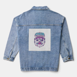 Eenhoorn Vrolijkheid Eenhoorn Geest Kleurrijk POD  Denim Jacket