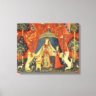 Eenhoorn Wandtapijten Lady Legend Middeleeuws Canvas Afdruk