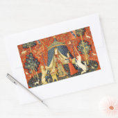 Eenhoorn Wandtapijten Lady Legend Middeleeuws Rechthoekige Sticker (Envelop)