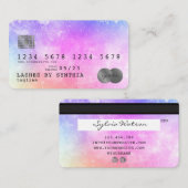 Eenhoorn waterverf kunst Credit Kaart Style silver Visitekaartje (Voorkant / Achterkant)