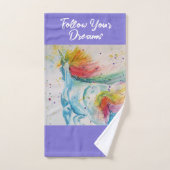 Eenhoorn Waterverf Rainbow Your Dreams Meisjes Bad Handdoek (Handdoek)