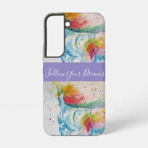 Eénhoorn waterverfschildering dromen samsung galaxy hoesje