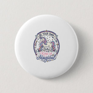 Eenhoorn Wees je eigen soort magisch speels schatt Ronde Button 5,7 Cm