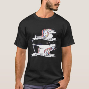 Eenhoorn wijnliefhebber grappig voor na wijn voor t-shirt