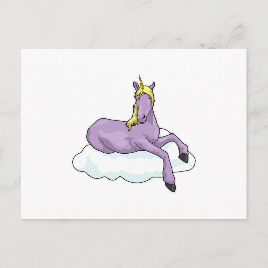 Eenhoorn Wolk Briefkaart (Voorkant)