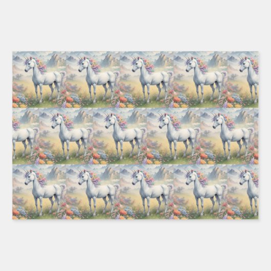 Eenhoorn Wrapping Papier Flat Sheet Inpakpapier Vel (Voorkant 3)