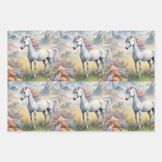 Eenhoorn Wrapping Papier Flat Sheet Inpakpapier Vel (Voorkant 2)