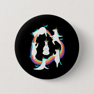 Eenhoorn Yoga Zonnegroet Houden Regenboog Meme Ronde Button 5,7 Cm