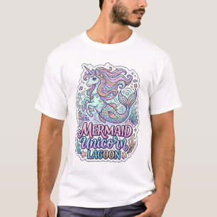 Eenhoorn Zeemeermin Eenhoorn Lagune Grafisch Ontwe T-shirt