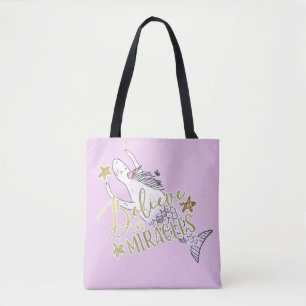 Eenhoorn Zeemeermin Modern Trendy Geloof in Wonder Draagtas