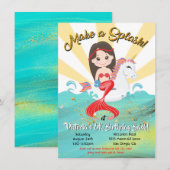 Eenhoorn Zeemeermin Zwembad Party Verjaardagsfeest Kaart (Voorkant / Achterkant)