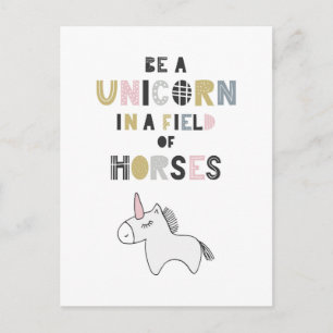 Eenhoorn zijn op het gebied van paarden briefkaart