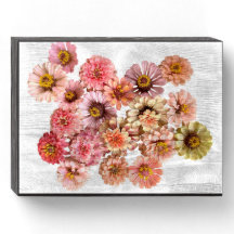 Eenhoorn Zinnias Houten Doos Teken