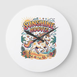 Eenhoorn Zonneschijn Hoeven Commerciële Sticker en Grote Klok