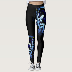 Eenhoorn zwart magische fee in donker bos leggings
