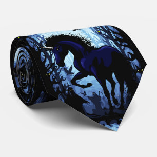 Eenhoorn zwart magische fee in donker bos stropdas