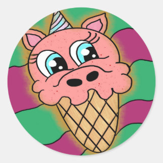 eenhoornkegel ronde sticker