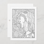 Eenhoornkleurig Briefkaart | Leuke DIY Art Kaart (Voorkant / Achterkant)