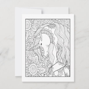 Eenhoornkleurig Briefkaart   Leuke DIY Art Kaart