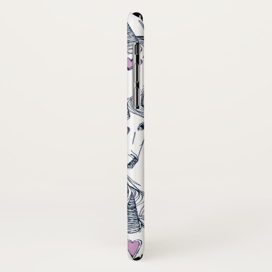 eenhoornliefdesmarineorchidee wit Case-Mate iPhone case (Achterkant/links)