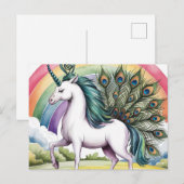 eenhoornpauw briefkaart (Voorkant / Achterkant)