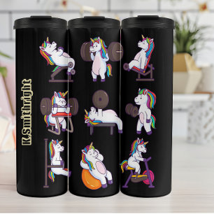 Eenhoorns die een Gym Workout doen Thermosbeker