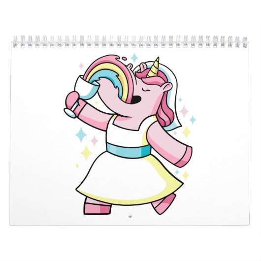 eenhoorns en regenbogen kalender (Hoes)