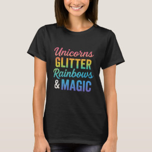 Eenhoorns glinsteren regenbogen & magie t-shirt