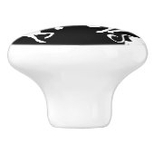 eenhoorns keramische knop (Zijkant)