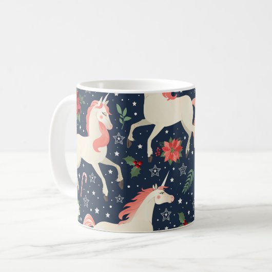 Eenhoorns Kerst: Middeleeuwen Print Koffiemok (Voorkant links)