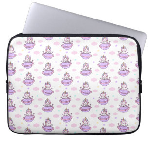 Eenhoorns op Planeten Magisch Ruimtepatroon Laptop Sleeve