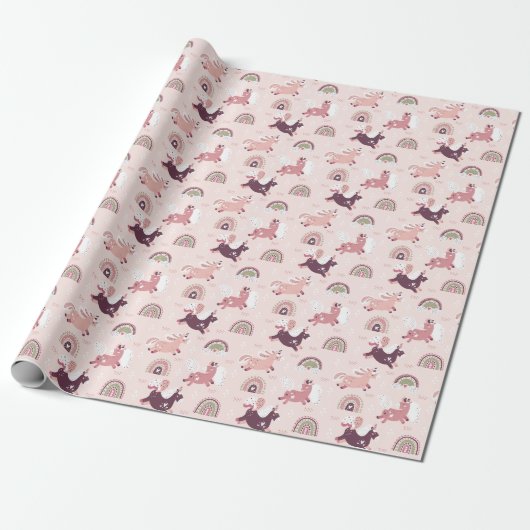 Eenhoorns regenbogen: pastel magische achtergrond. cadeaupapier (Uitgerold)