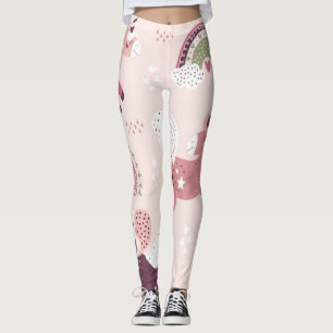 Eenhoorns regenbogen: pastel magische achtergrond. leggings