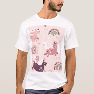 Eenhoorns regenbogen: pastel magische achtergrond. t-shirt