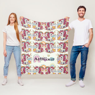 Eenhoorns & Regenbogen Patroon Fleece Deken