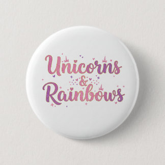 Eenhoorns & Regenbogen Ronde Button 5,7 Cm