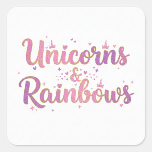 Eenhoorns & Regenbogen Vierkante Sticker
